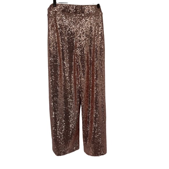 Torrid Pull-On Wide Leg Sequin High-Rise Pant Champagne size 2X short new - Picture 5 of 8